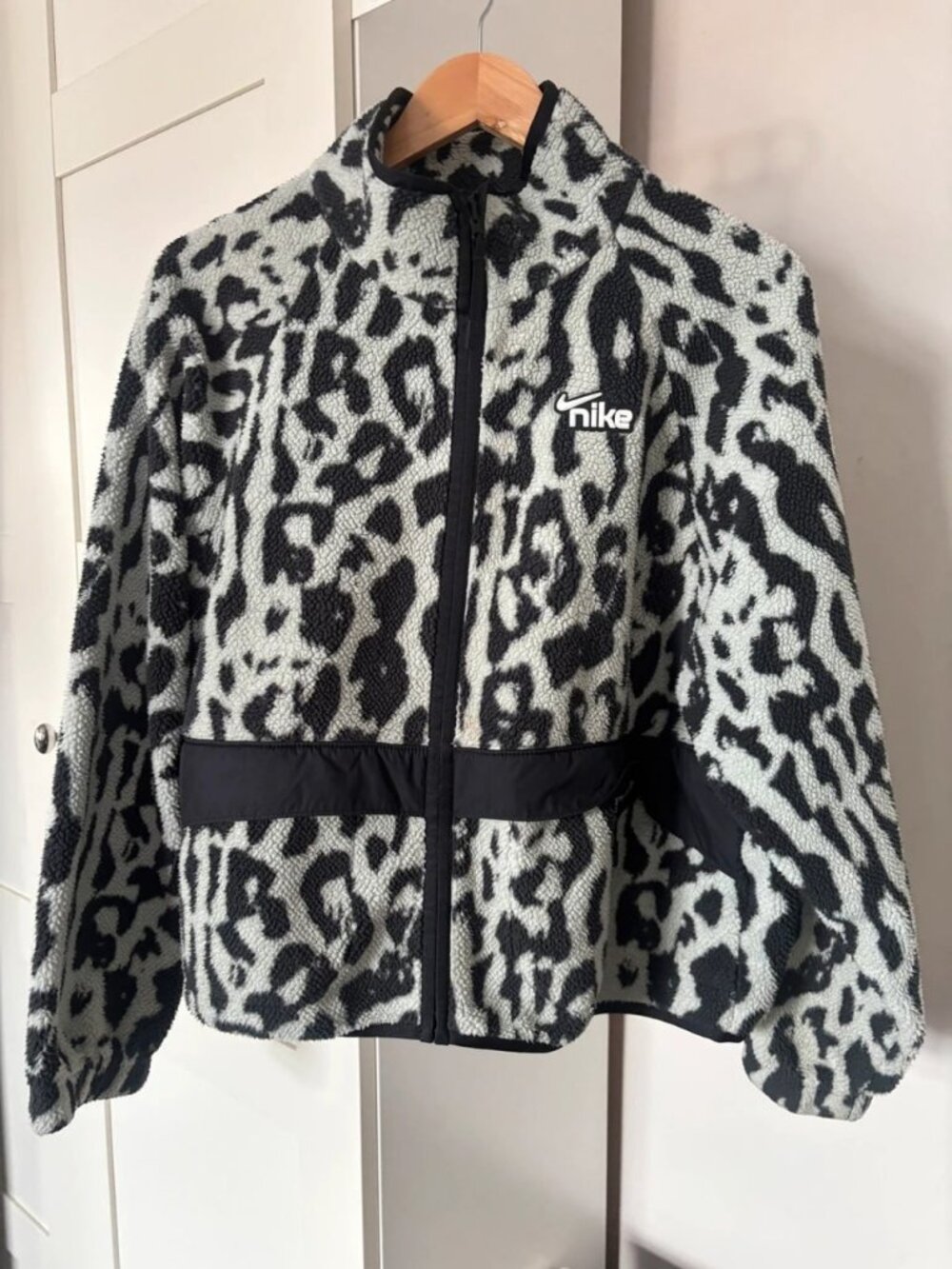Nike Sportswear Animal Print Sherpa Fleece Jacket Women's Size M
